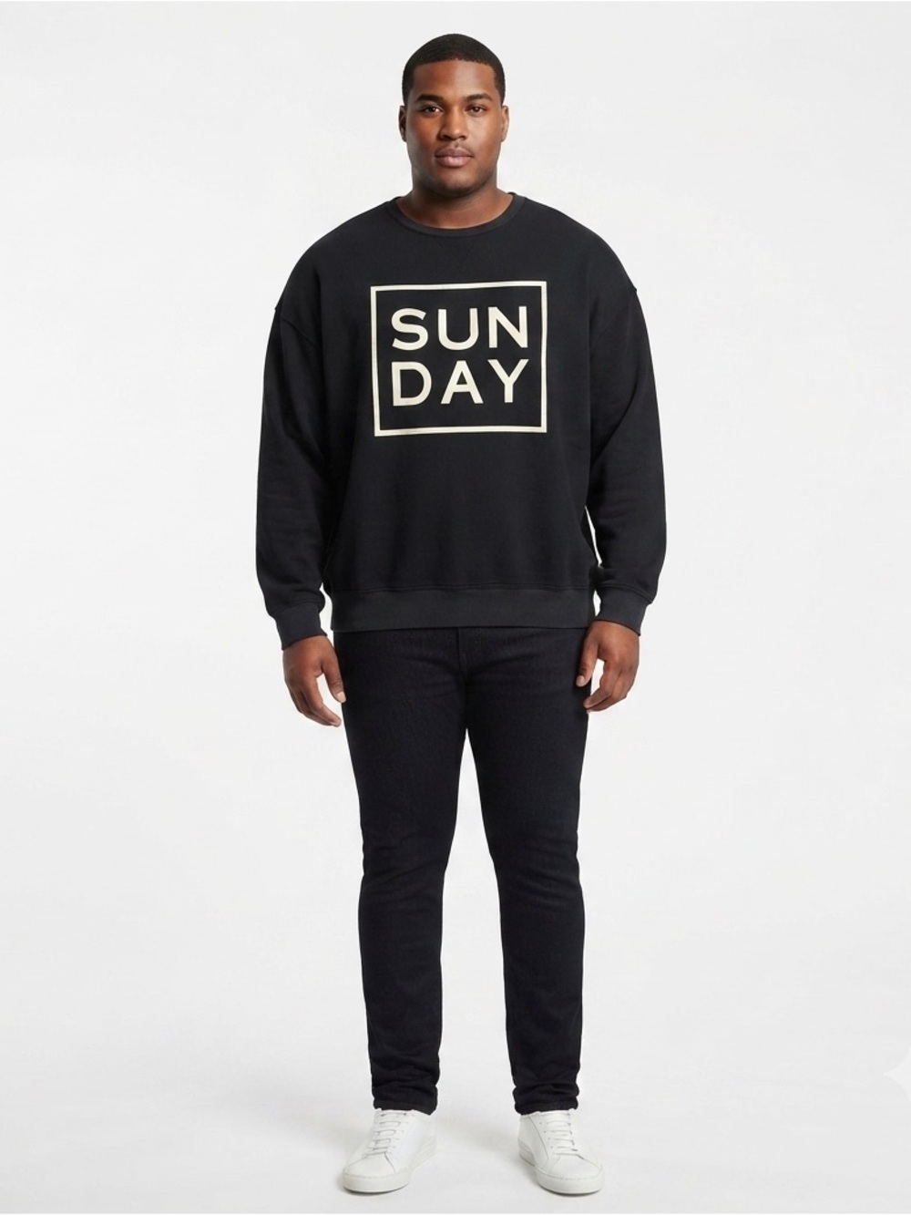 SUNDAY dip Black and White Crewneck Sweater